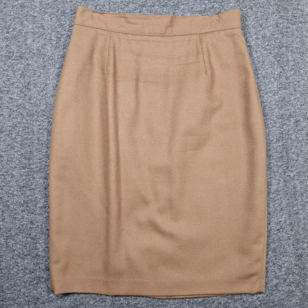 Vintage United Colors Of Benetton Skirt Womens 44 Beige Pencil Made In Italy